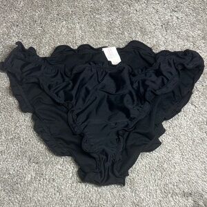 Summer Crush Black Ruffled Swim Bottom